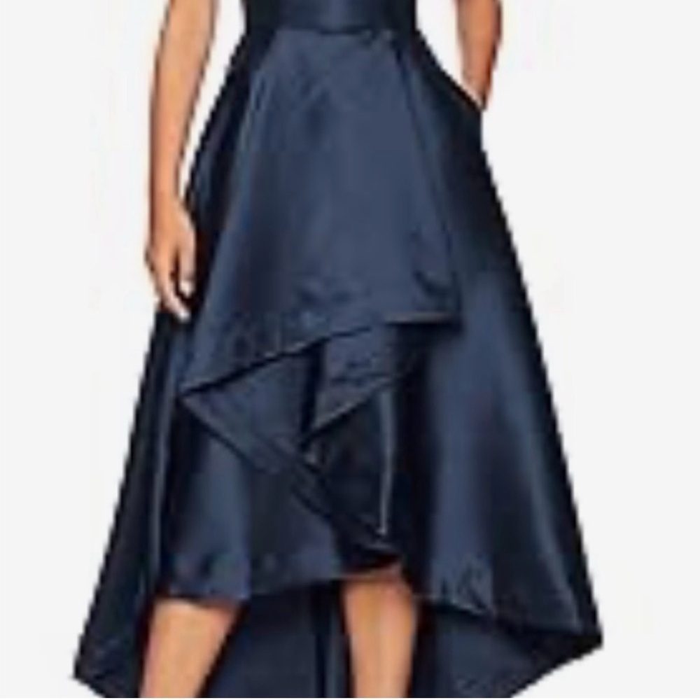 Adrianna Papell Midnight Blue High Low Formal Dress - Picture 8 of 10